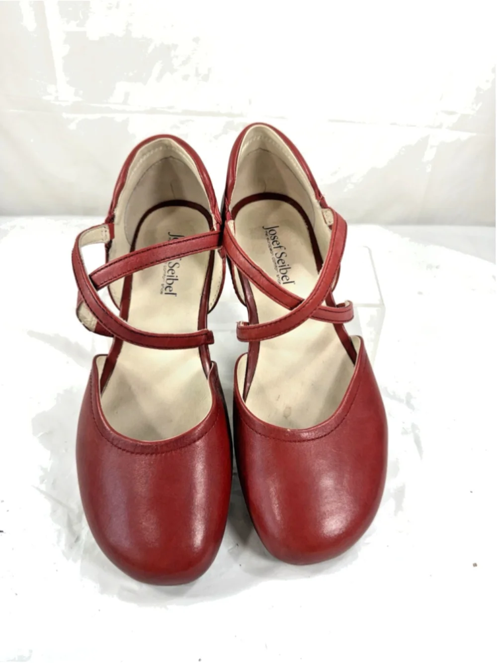 Josef Seibel Fiona 13 leather ballerina flat in red sz 38